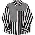 Simple Striped Splicing Temperament Cold Men's Shirt