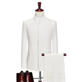 Men's White Zhongshan Suit set