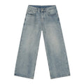 Hot Rhinestone Fashionable Loose Straight Loose Washed-out Jeans Fashion