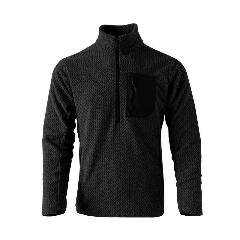 Spring And Autumn Outdoor Pullover High-end Wave Pattern Fleece Sweater