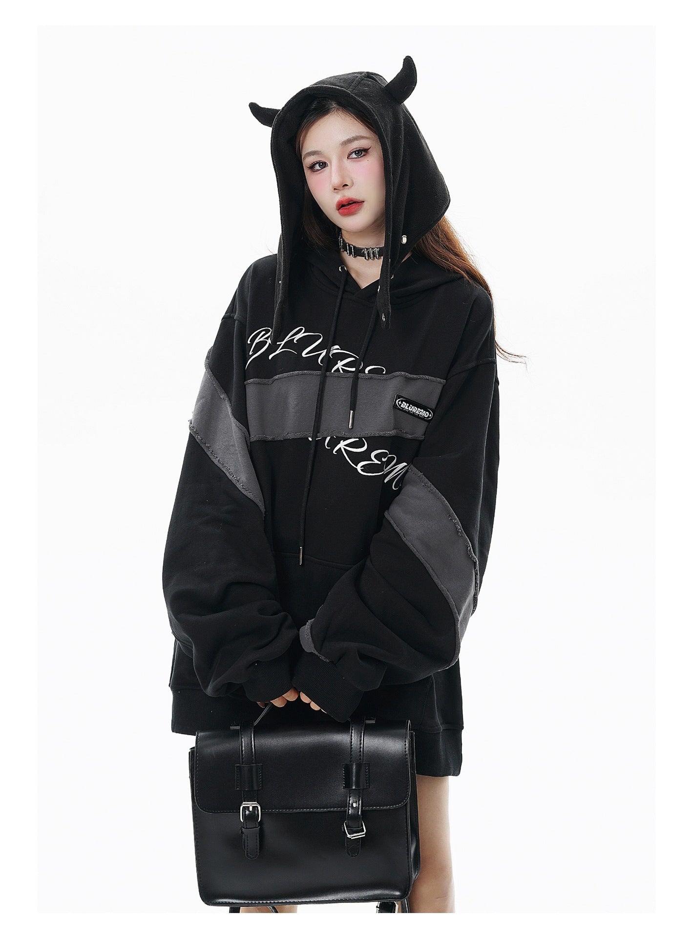Hooded Burr Loose Long Sleeve Sweatershirt