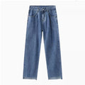 Retro Casual Irregular Slit Simple Jeans