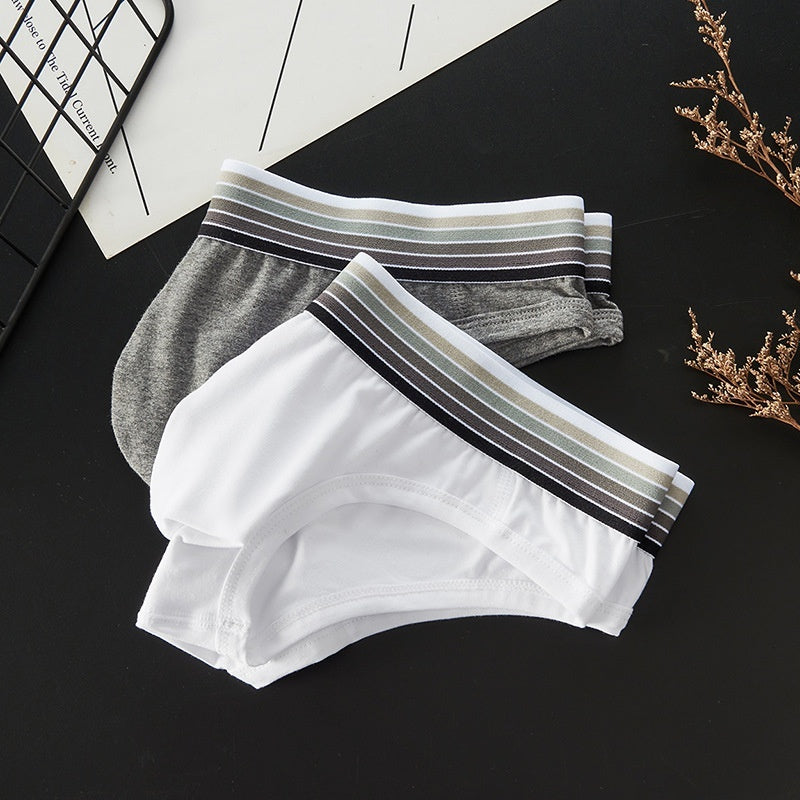 Light Pink Men's Underwear Low Waist Sexy Fashion Trend Cotton Thin