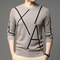 Men's Sweater Long-sleeved Korean Pullover Jacquard Fashion Youth Trend Bottoming Shirt