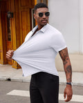 High Elasticity Men's Seamless Wrinkle-free Ice Silk Short Sleeve Shirt