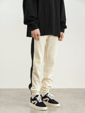High Street Retro Side Horizontal Bar Plus Velvet Slim-fit Trousers