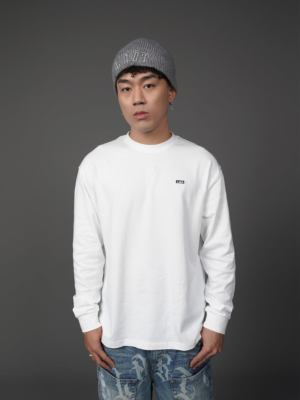 Solid Color Loose Couple Black And White Round Neck Bottoming Shirt