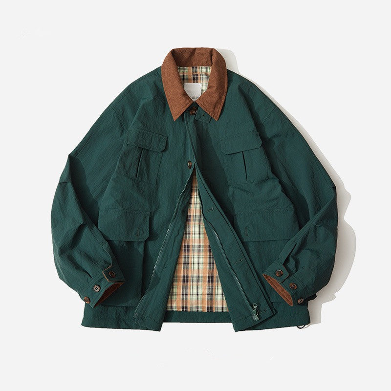 Men's And Women's Contrast Color Casual Jacket