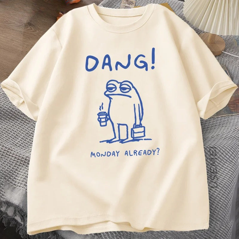 I Love Green Summer Cotton European Size Monday Already Women's T-shirt Interesting