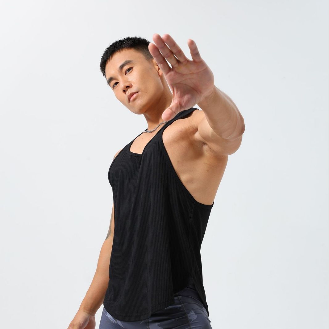Men's Sports Quick-drying Elastic I-shaped Vest Loose Summer