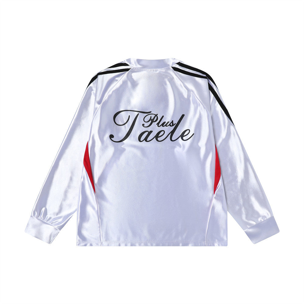 Spring And Autumn Letter Print Striped Sports Top