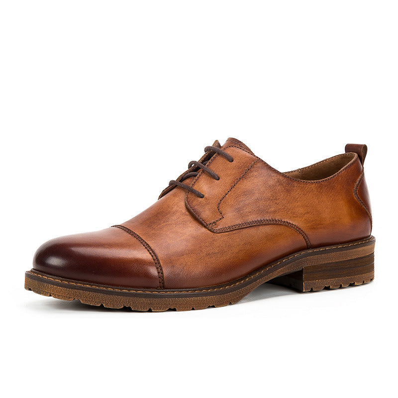 Casual Men's Business Three-joint Leather Shoes British Retro Handmade