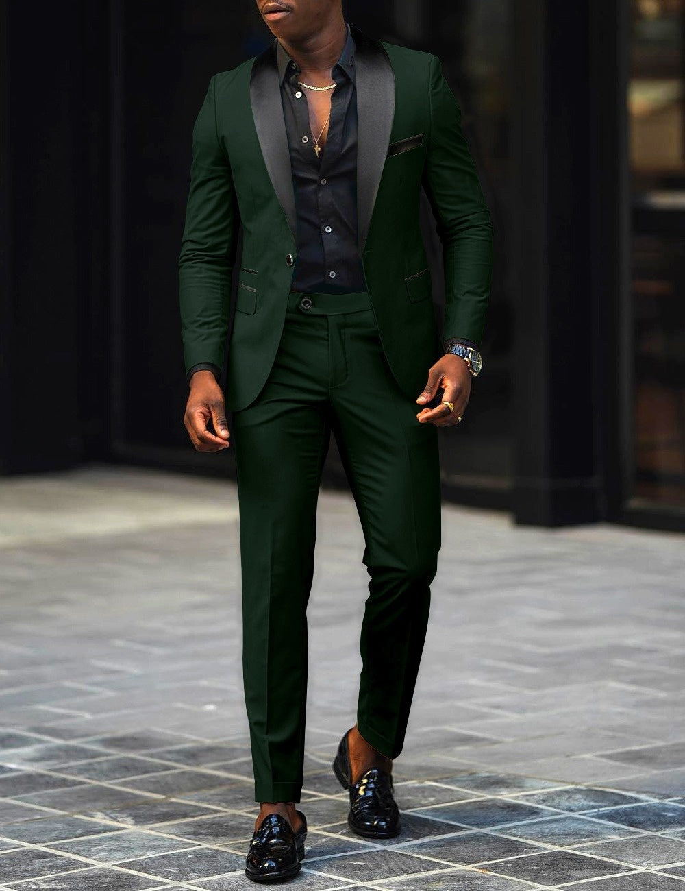 Autumn Men's Business Casual Slim-fitting Suit Two-piece Suit