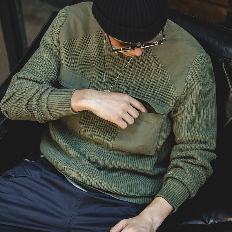 Retro Commando Outdoor Army Green Sweater