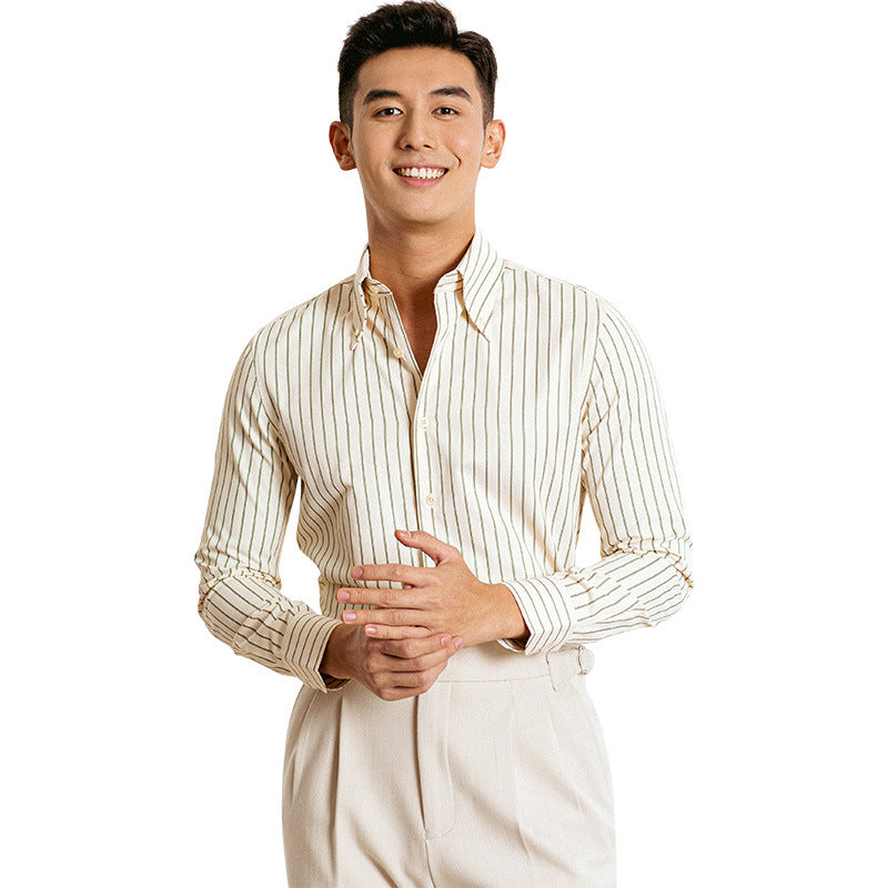 Autumn Pattern Shirt Men's Japanese-style Retro Long Sleeve