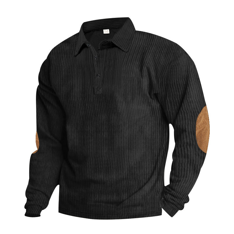 American Men's T-shirt Spring And Autumn Long Sleeve Corduroy