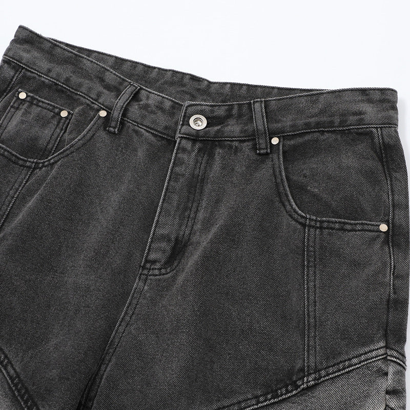 Men's New Clothes Real Shot American Street Fashion High Street Personality Denim Trousers
