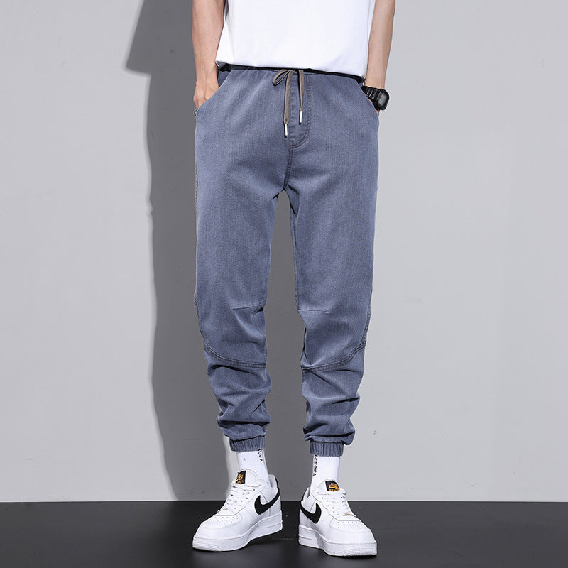 Men's Spring Fashion Brand Loose Tappered Jeans Fashion Stretch
