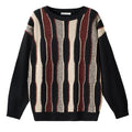 Men's And Women's Retro Personality Round Neck Knitted Striped Sweater