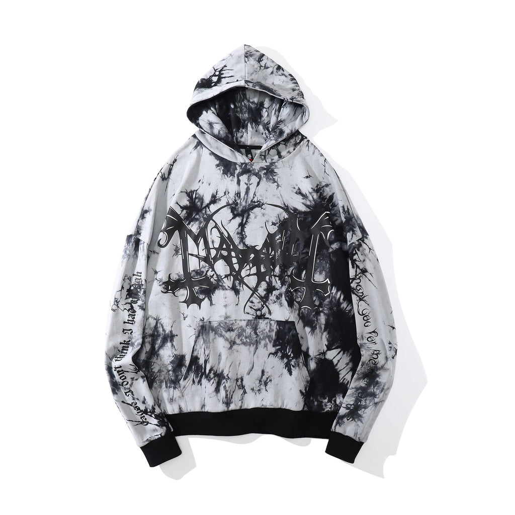 New Pullover Dark High-street Tie-dyed Hooded Sweater Loose