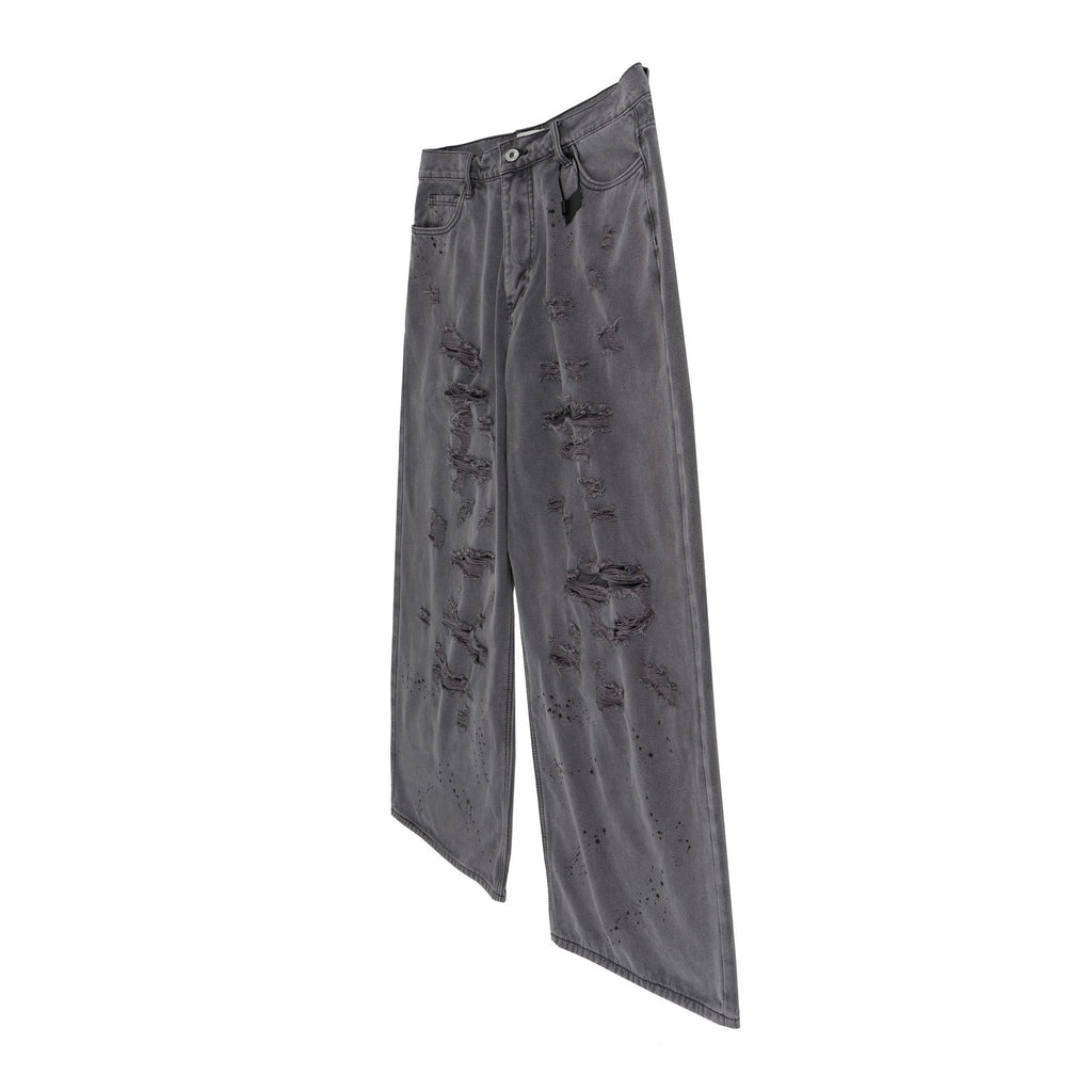 American Retro Distressed Double-layer Erosion Big Damage Canvas Overalls