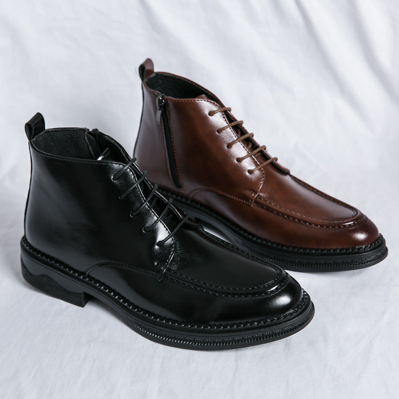 Autumn And Winter High-top Mid-cut Martin Boots Casual All-matching British Men