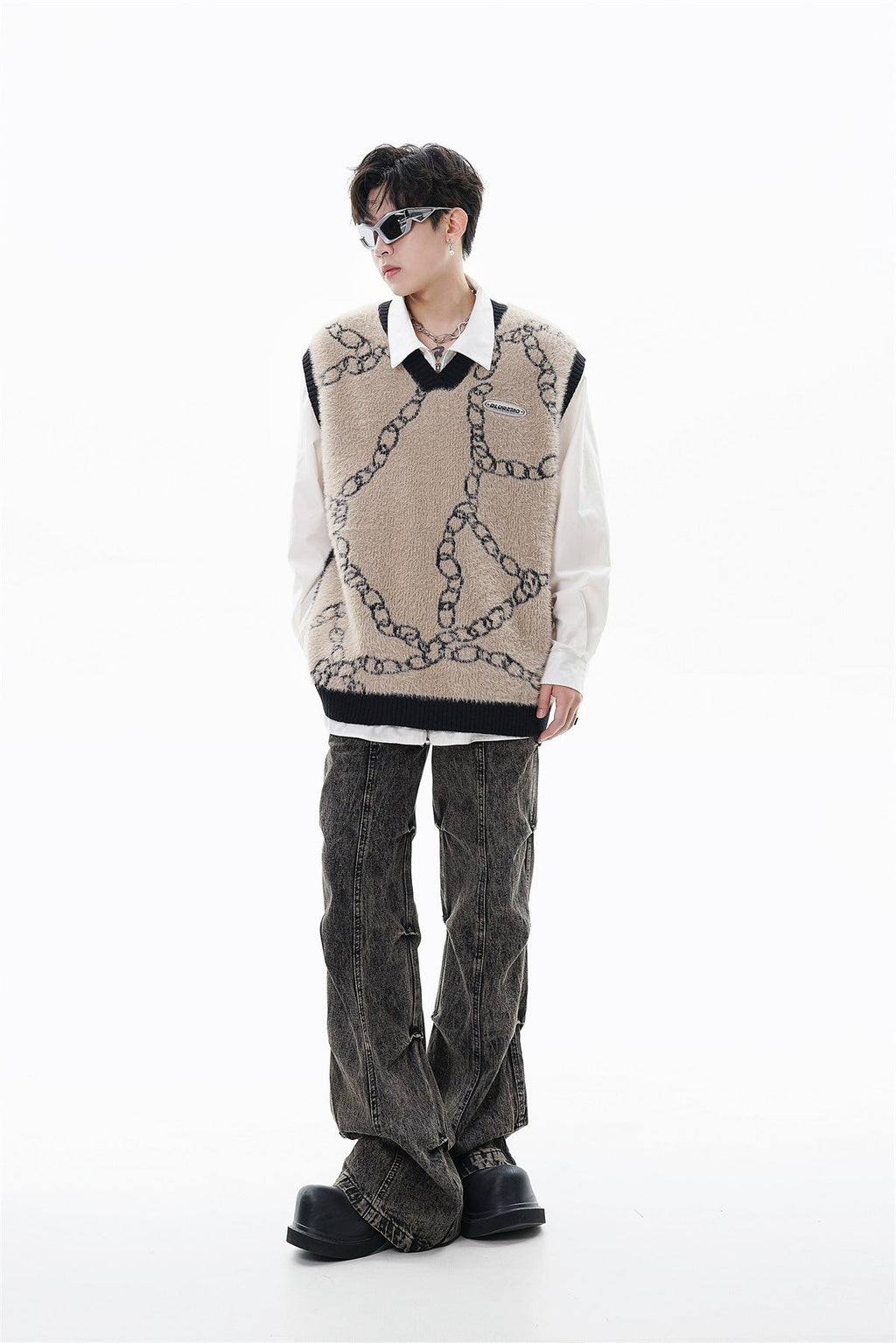 V-neck Sweater Japanese-style Retro College Style Couple