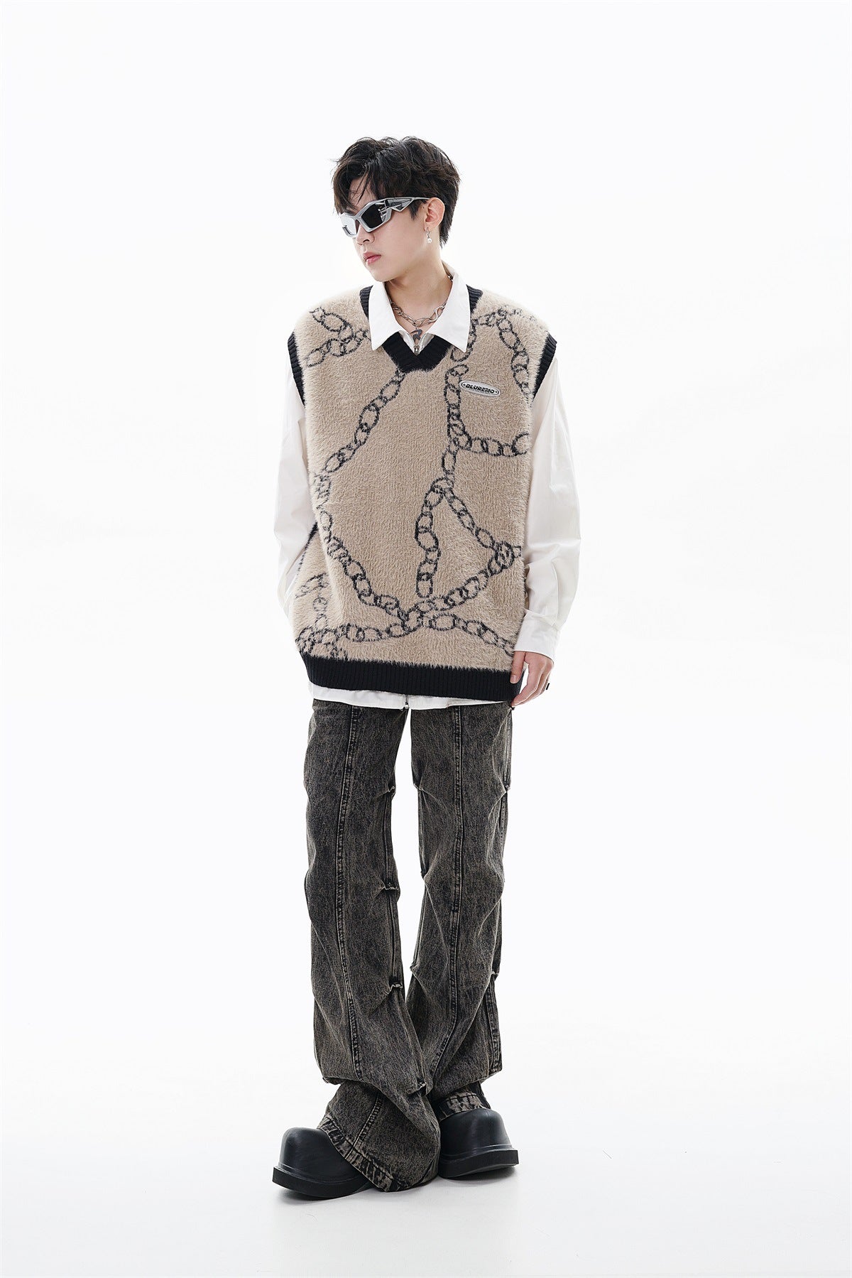 V-neck Sweater Japanese-style Retro College Style Couple