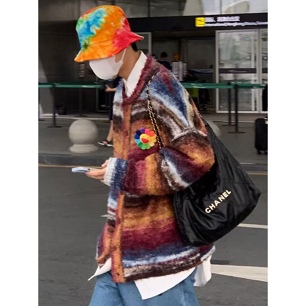 Autumn Contrast Color Pattern Sweater