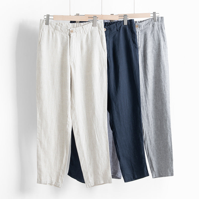 Spring And Summer Linen Men's Pants Thin Casual