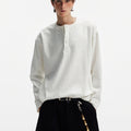 Textured Stripe T-shirt Simple Long Sleeve Top