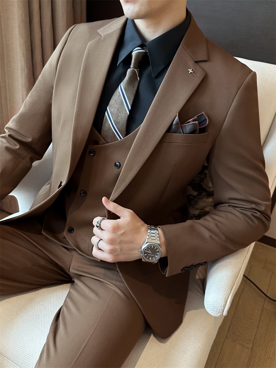 Men's High Quality Business Chemical Fiber Blended Formal Wear