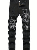 High Street Vibe Style Loose Straight Wide Leg Pants American Spider