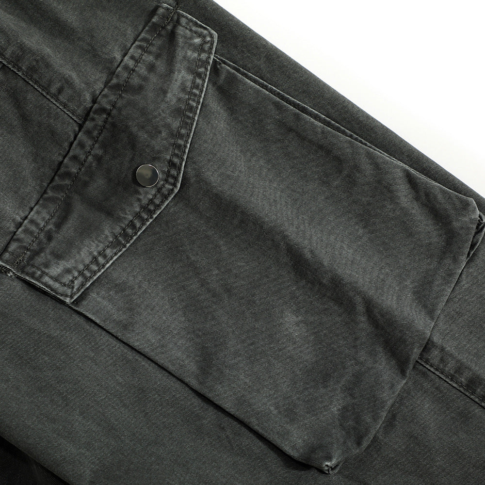 Punk Distressed Washed Denim Overalls Men's Retro