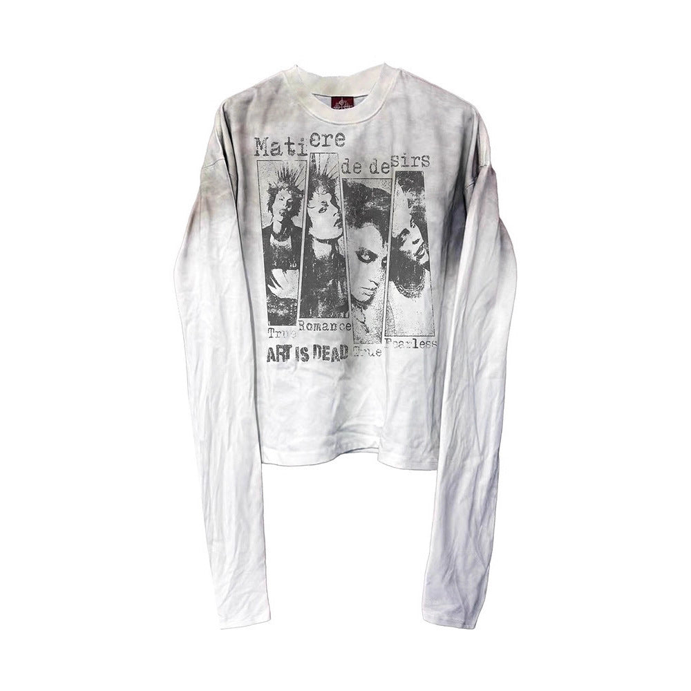 High-street Vintage Harajuku-style Instagram-inspired Crew-neck Pullover T-shirt Unisex Apparel