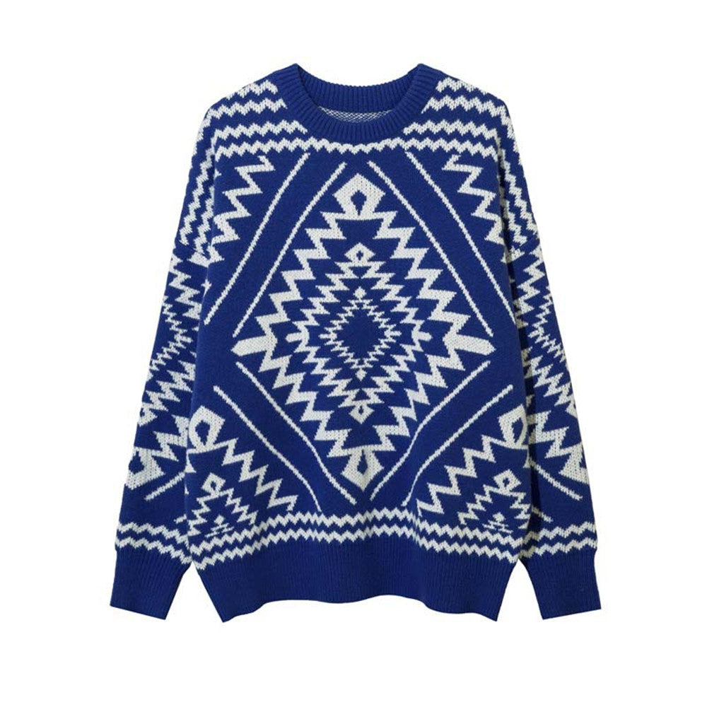 Street Tide Original Design Geometric Totem Sweater For Men