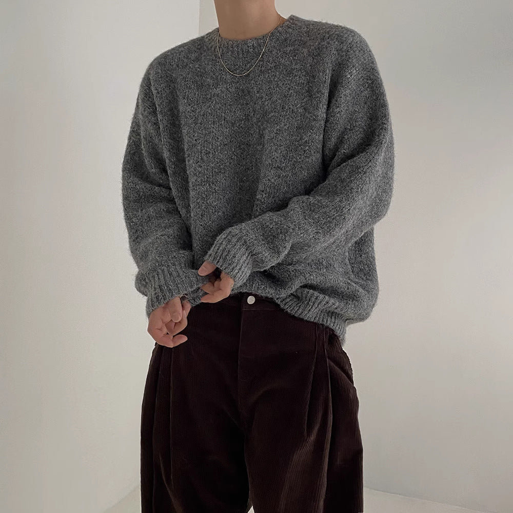 Round Neck Sweater All-match Drop-shoulder Sleeve Loose