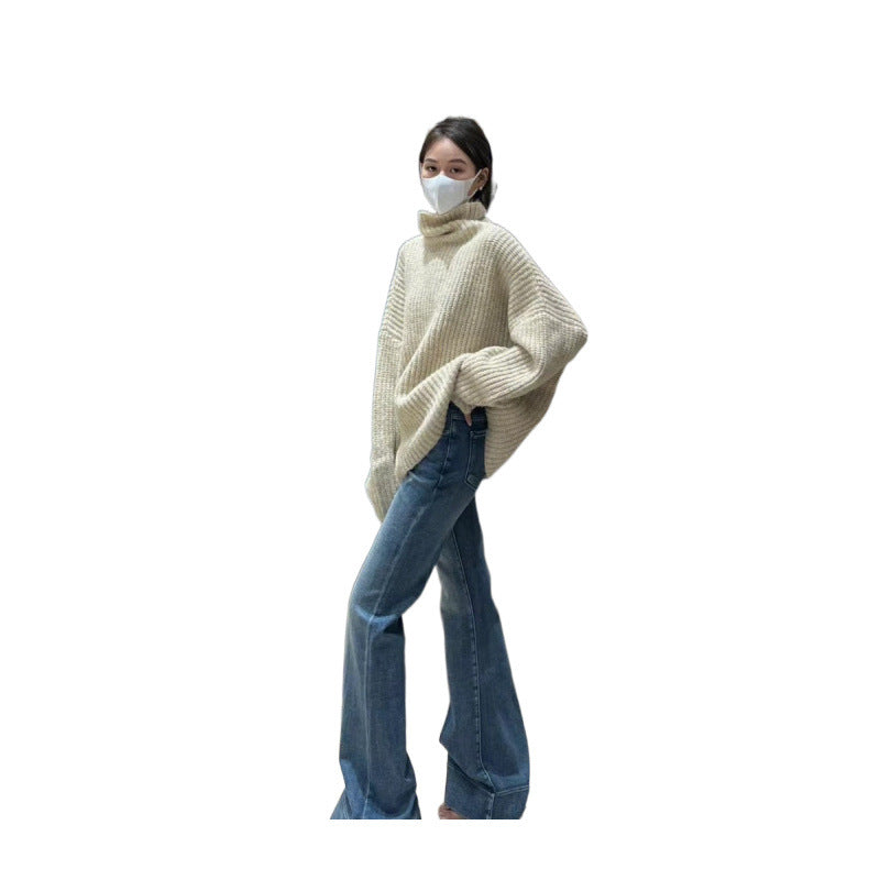 Loose Design High Waist Flared Jeans