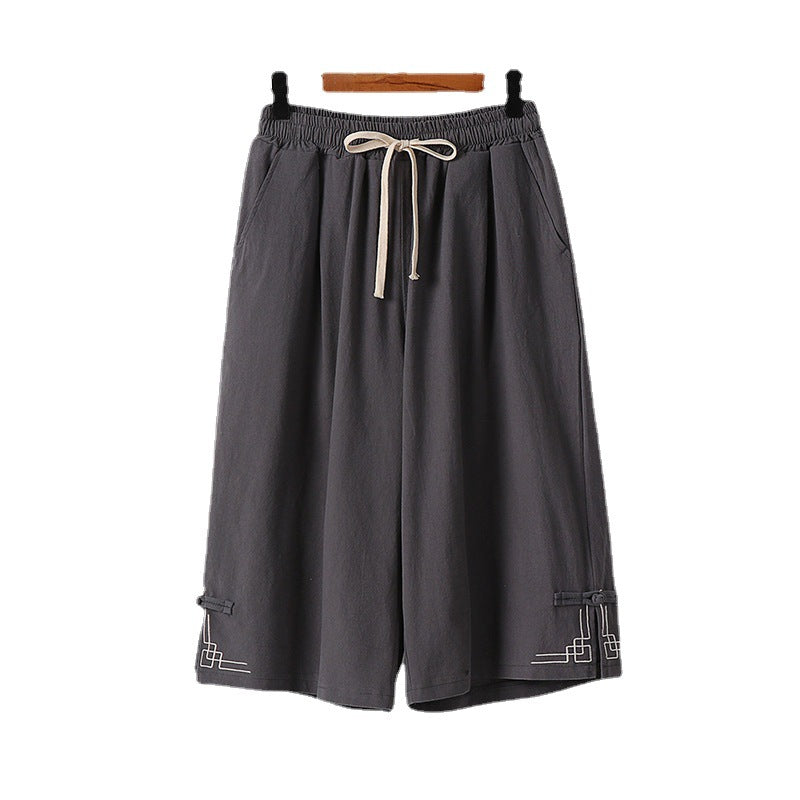 Wide Leg Linen Leisure Shorts Summer