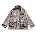 Unisex Print Multi Pocket Long Sleeved Jacket