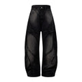 Heavy Industry Washed Old Straight Loose Wide-leg Draggle-tail Trousers