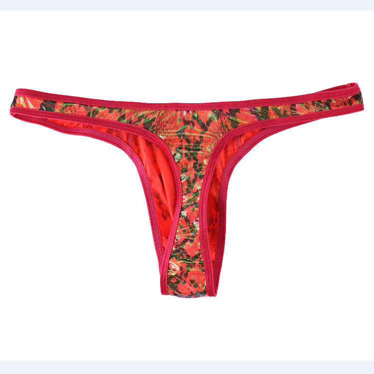 Men's Thong Camouflage Snake Print Underpants