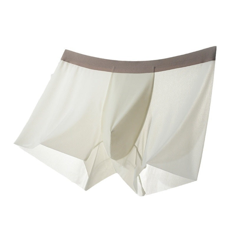 Summer New Men's Ice Silk Underwear Pure Color Seamless Quick-drying