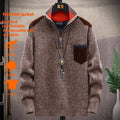 Men's Half Turtleneck Zipper Thick Needle Sweater Fashion