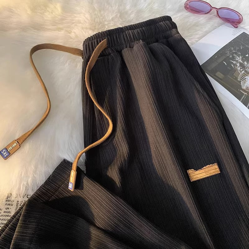 Summer Thin Ice Silk High-grade Wide-leg Pants Loose Casual