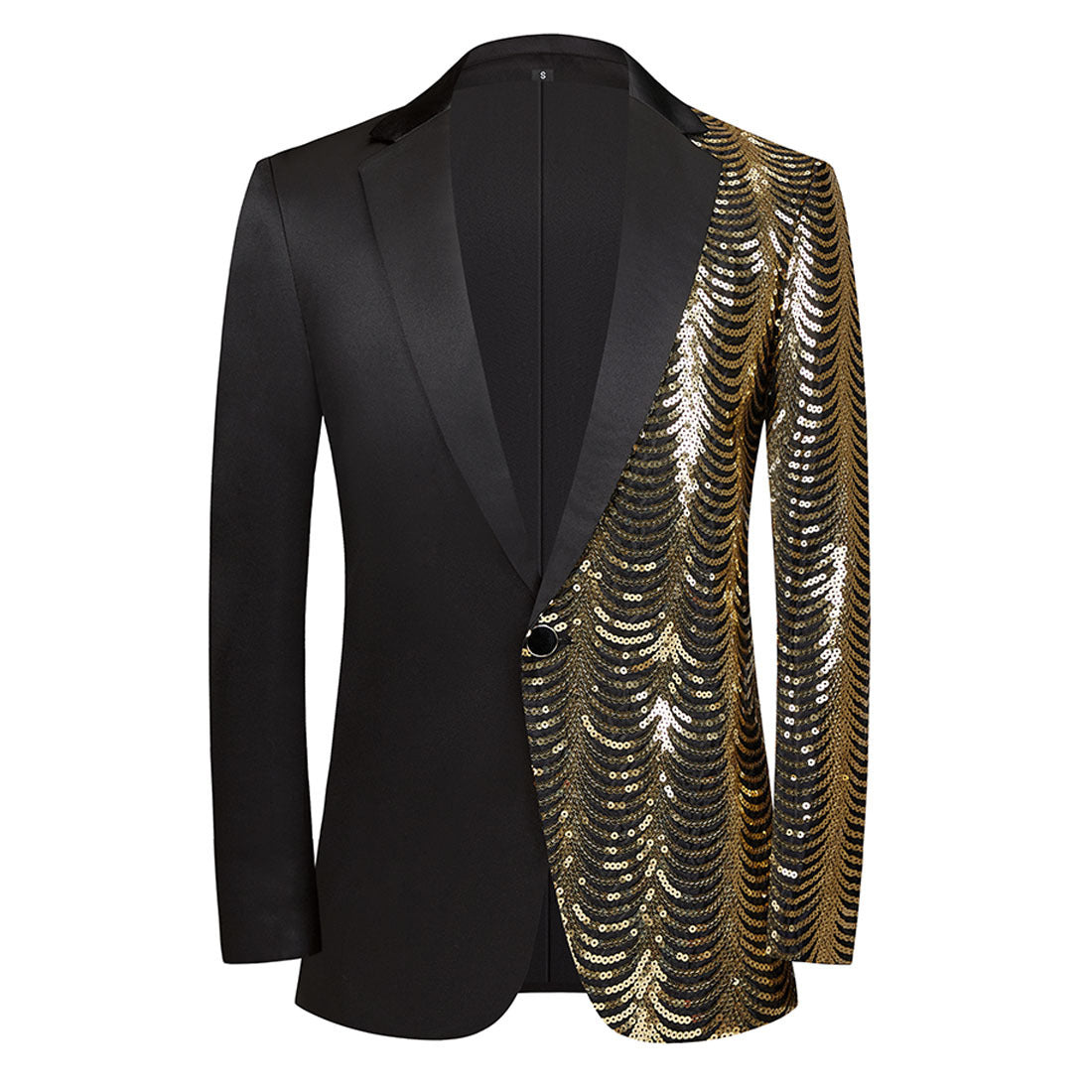 Men's Wavy Sequin Shiny Casual Suit Jacket