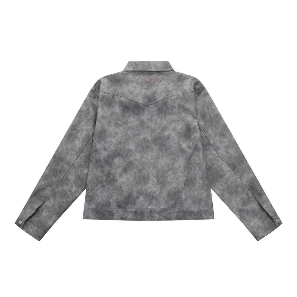 Vintage Distressed Washed Snake Skin Pattern Jacket