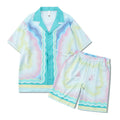 Retro Casual Beach Shirt Shorts Set
