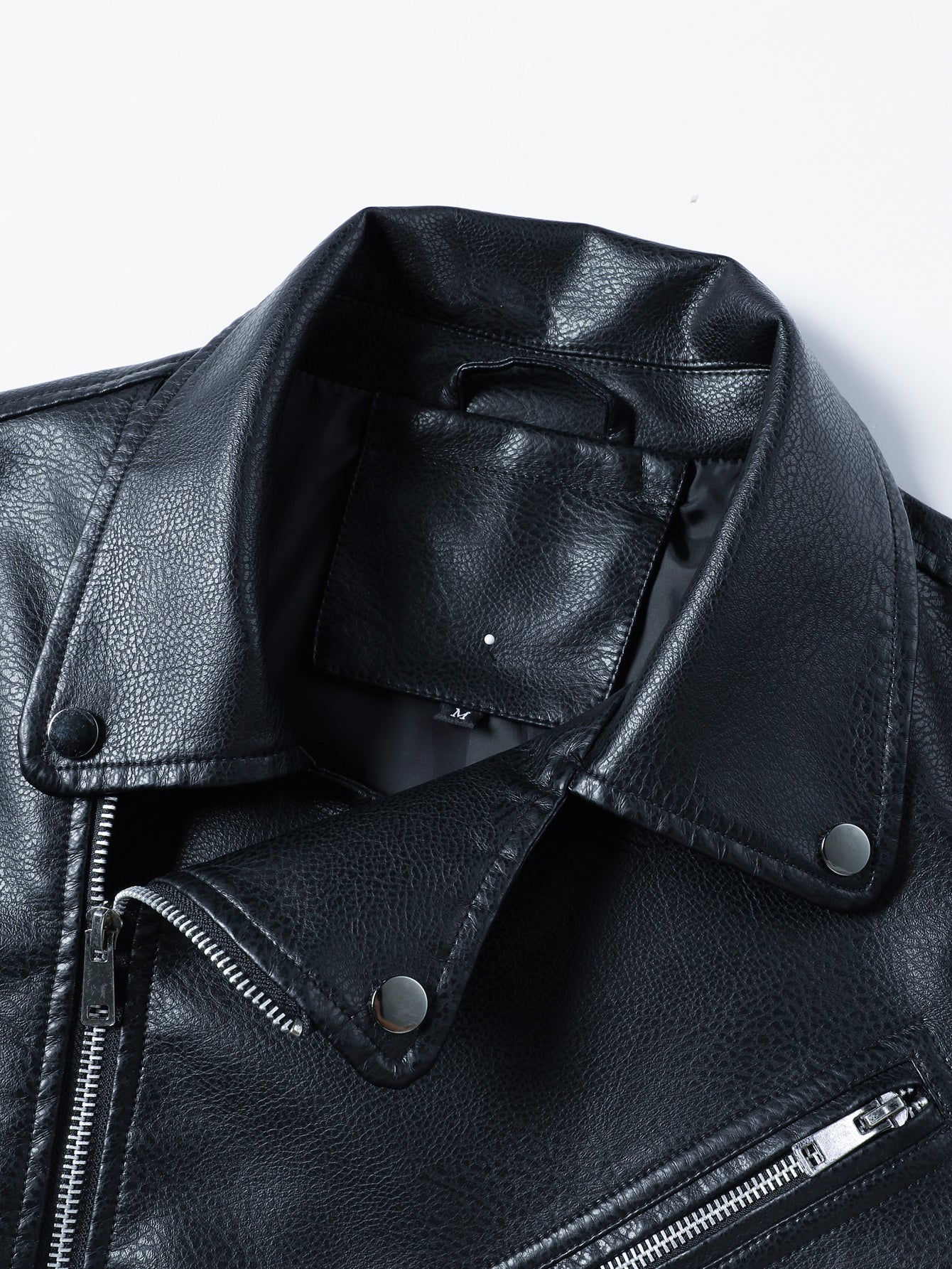 Men's Patchwork Denim Jacket, Diagonal Zipper Collared Work Jacket