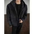 American Retro Tie-dyed Hooded Plus Size Sweater Coat For Men